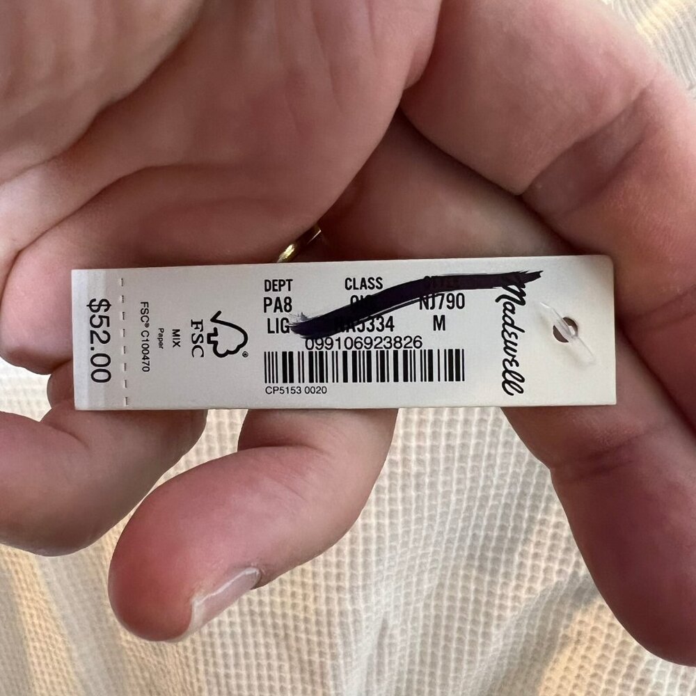 Madewell $52 Womens Waffle Mockneck Tee in Lighthouse Size M NJ790 - Picture 5 of 7